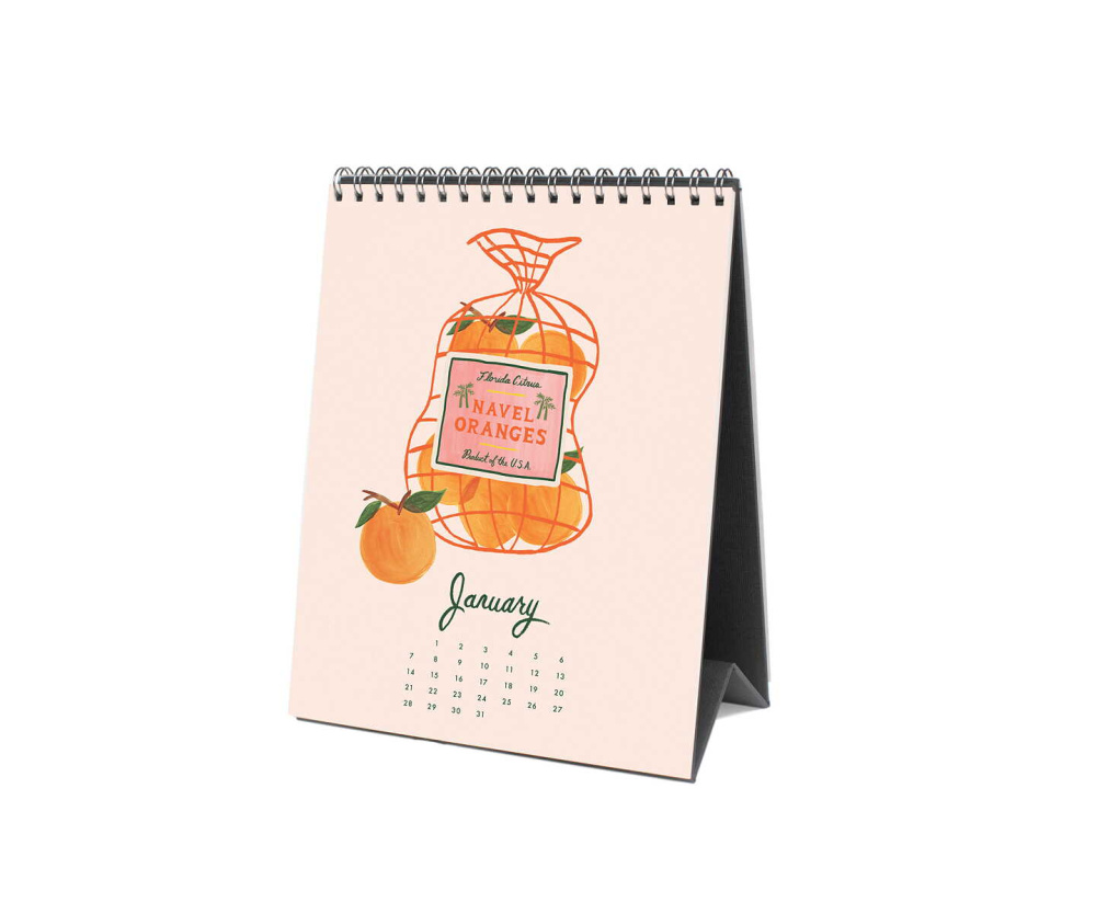 2024 Fruit Stand Desk Calendar Rifle Paper Co Keiserens nye trær
